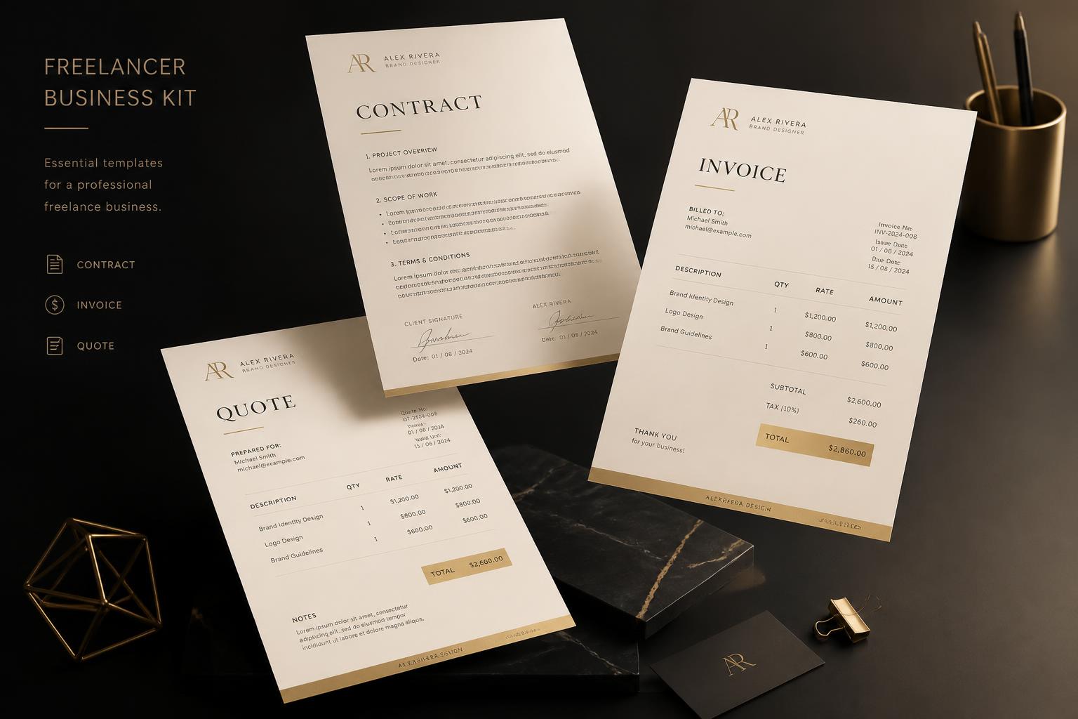 Premium freelancer document templates
