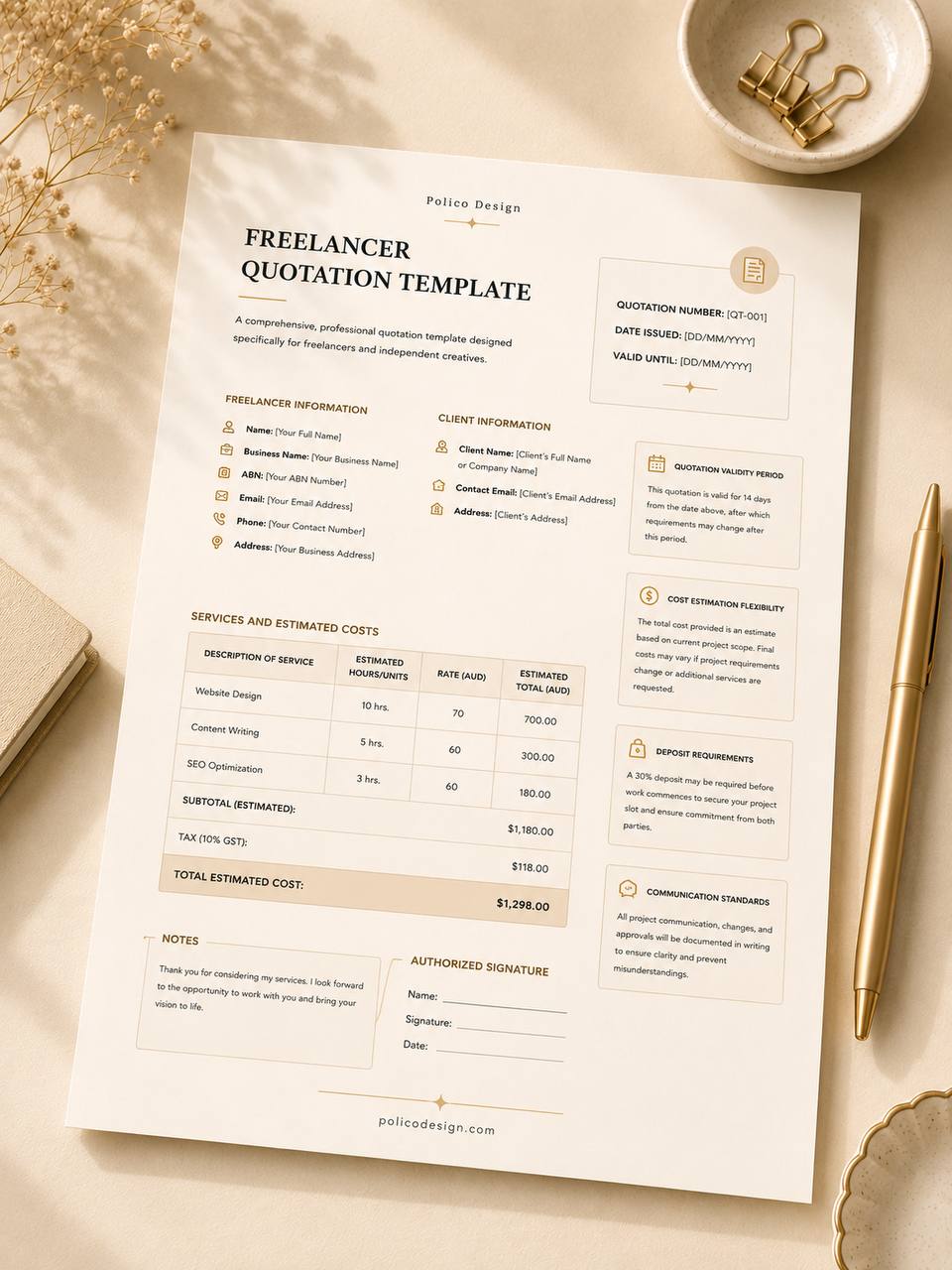 Quotation Template template preview